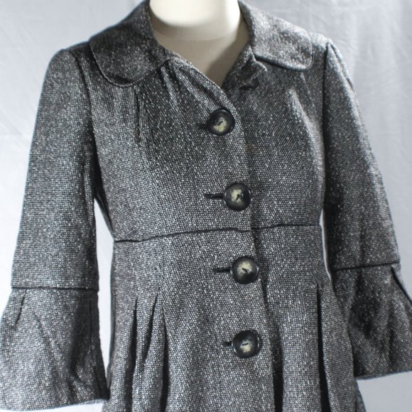 Salt & Pepper Light Jacket w/ Buttons Gilmore Girls Style Size Small - Picture 3 of 7